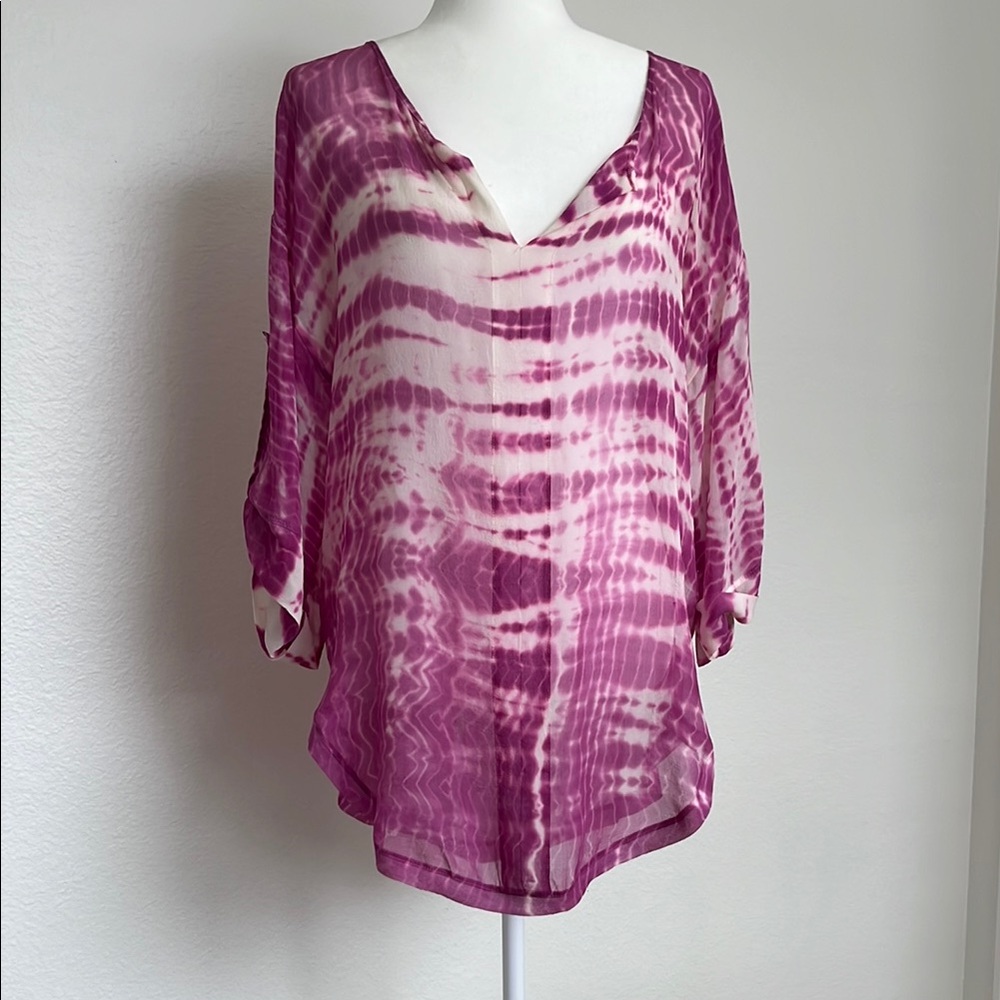 Ogle Silk Purple Tie-Dye Women's Blouse